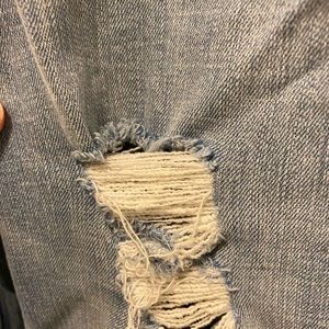 Indigo Blue Cuff Crop Maternity Jeans Size 1x.